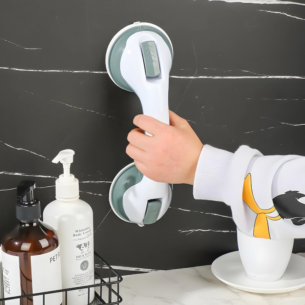 Haltegriff Badewanne mit Saugnäpfen – Sicherer Dusche Haltegriff für Senioren, Einfache Montage, Weiß, 30 cm Länge 1