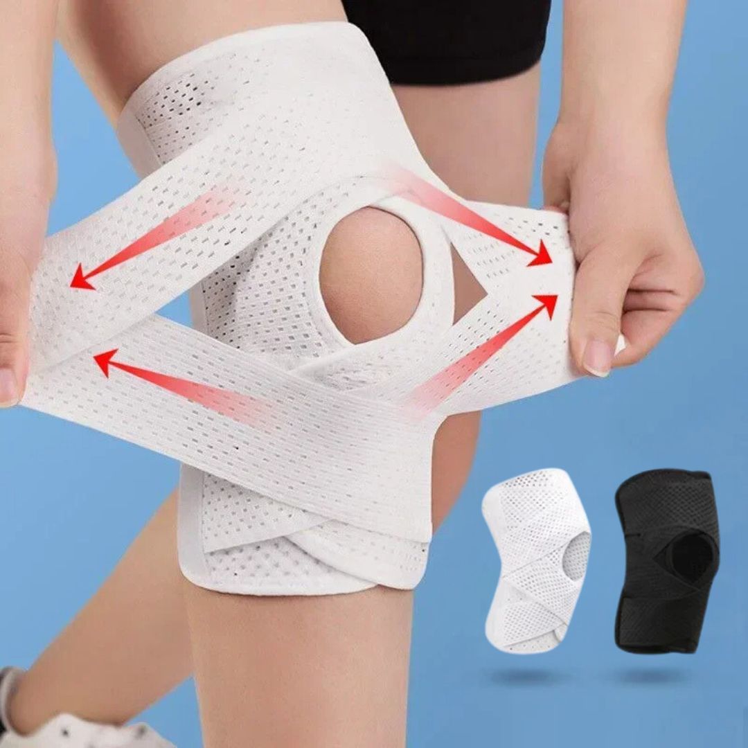 Kniebandage mit Klettverschluss und Federstützen – Atmungsaktive Kniestütze für Sport und Alltag, Ergonomische Unterstützung 2