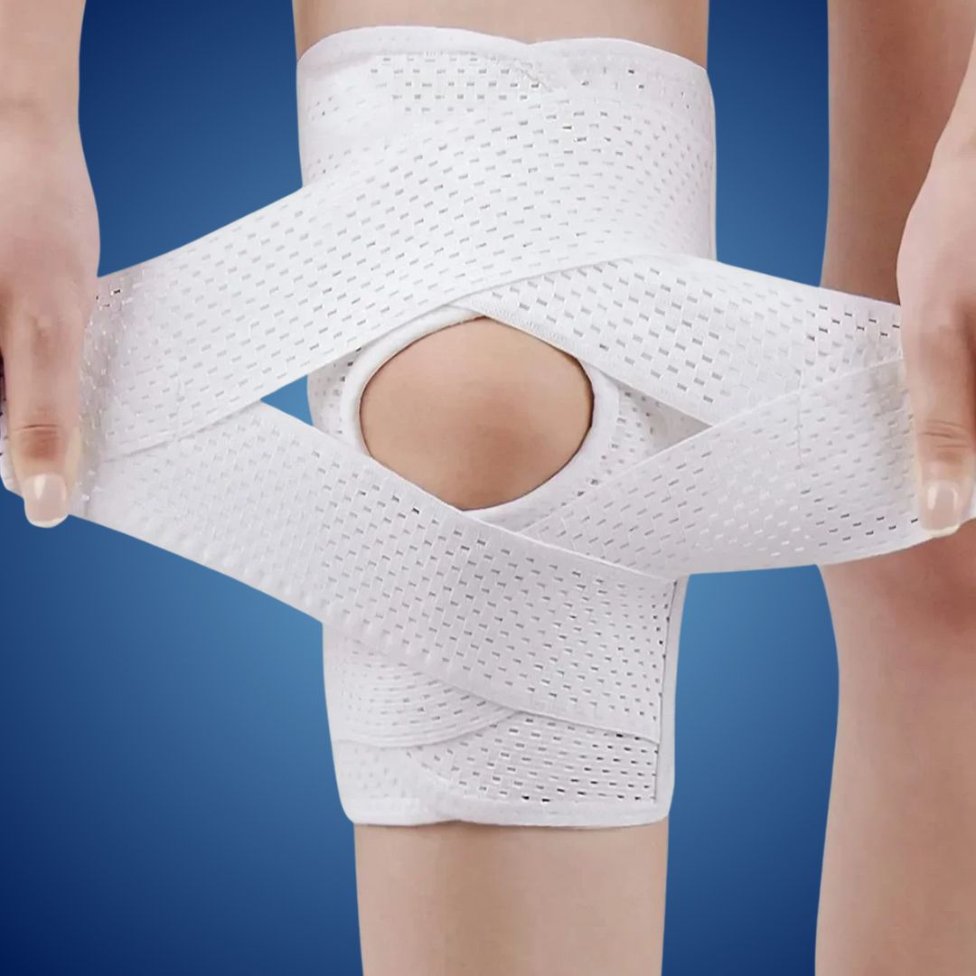 Kniebandage mit Klettverschluss und Federstützen – Atmungsaktive Kniestütze für Sport und Alltag, Ergonomische Unterstützung 3