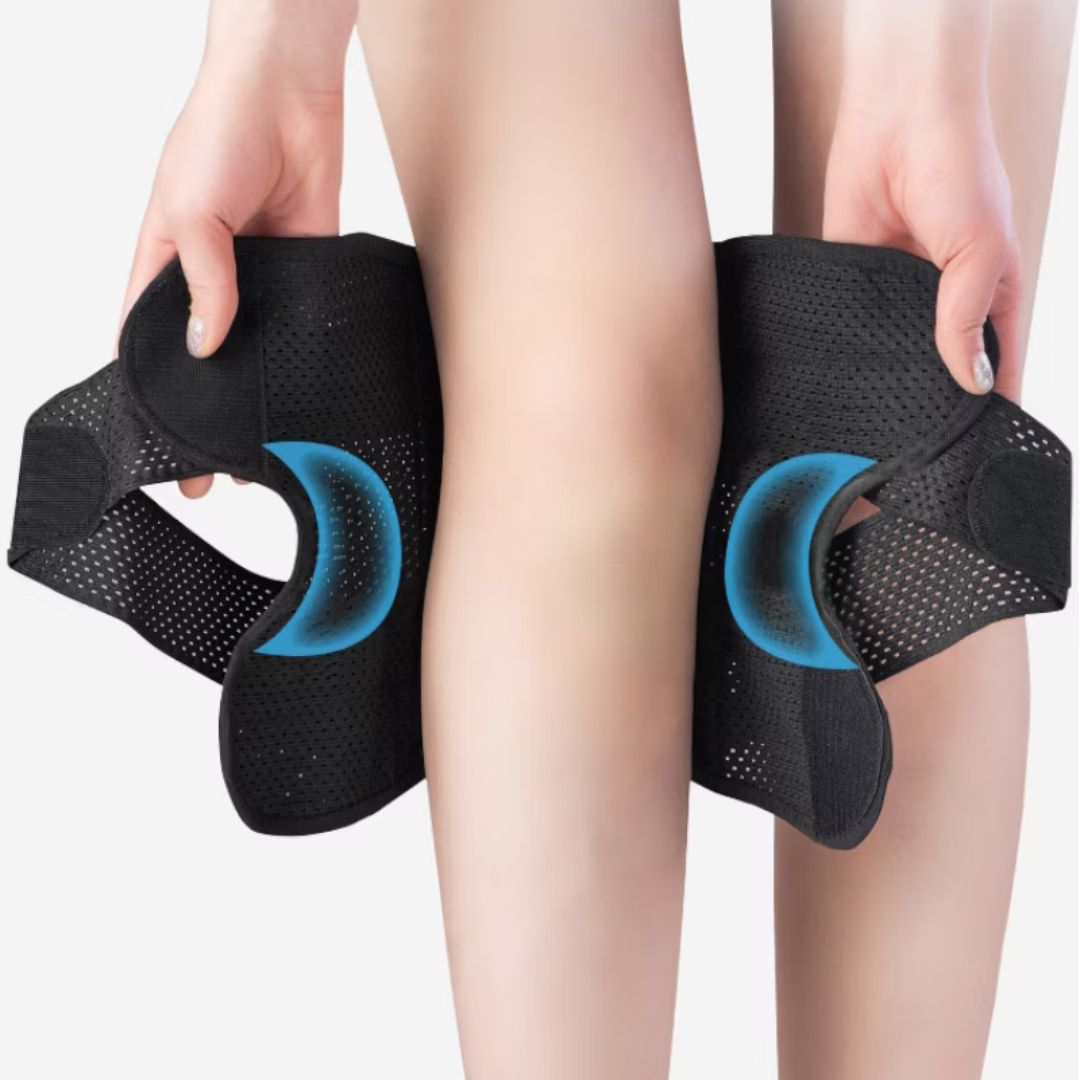 Kniebandage mit Klettverschluss und Federstützen – Atmungsaktive Kniestütze für Sport und Alltag, Ergonomische Unterstützung 5