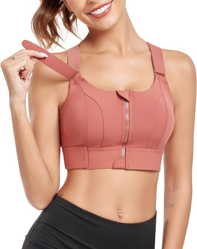 Verstellbarer Sport BH Damen mit Hohem Halt und Frontreißverschluss – Atmungsaktives Material für Fitness und Outdoor-Aktivitäten 1