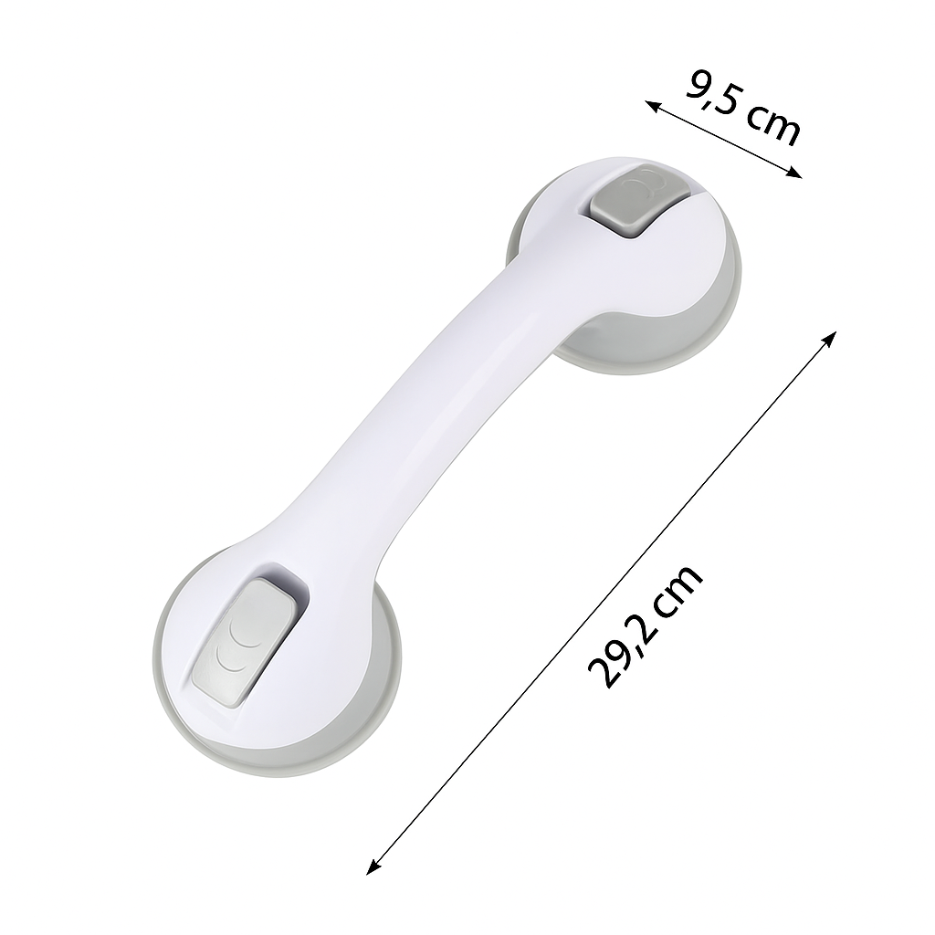 Haltegriff Badewanne mit Saugnäpfen – Sicherer Dusche Haltegriff für Senioren, Einfache Montage, Weiß, 30 cm Länge 6