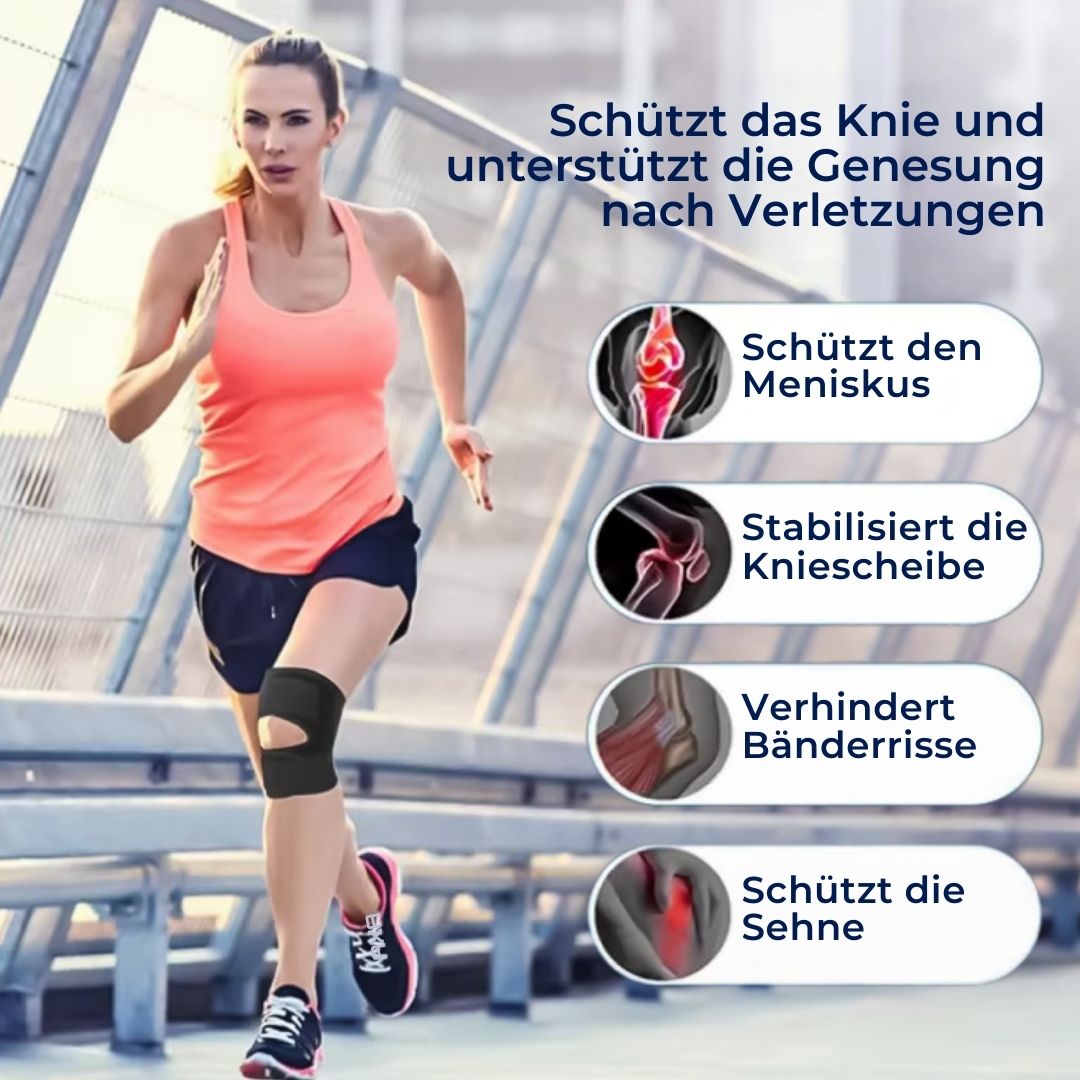 Kniebandage mit Klettverschluss und Federstützen – Atmungsaktive Kniestütze für Sport und Alltag, Ergonomische Unterstützung 7