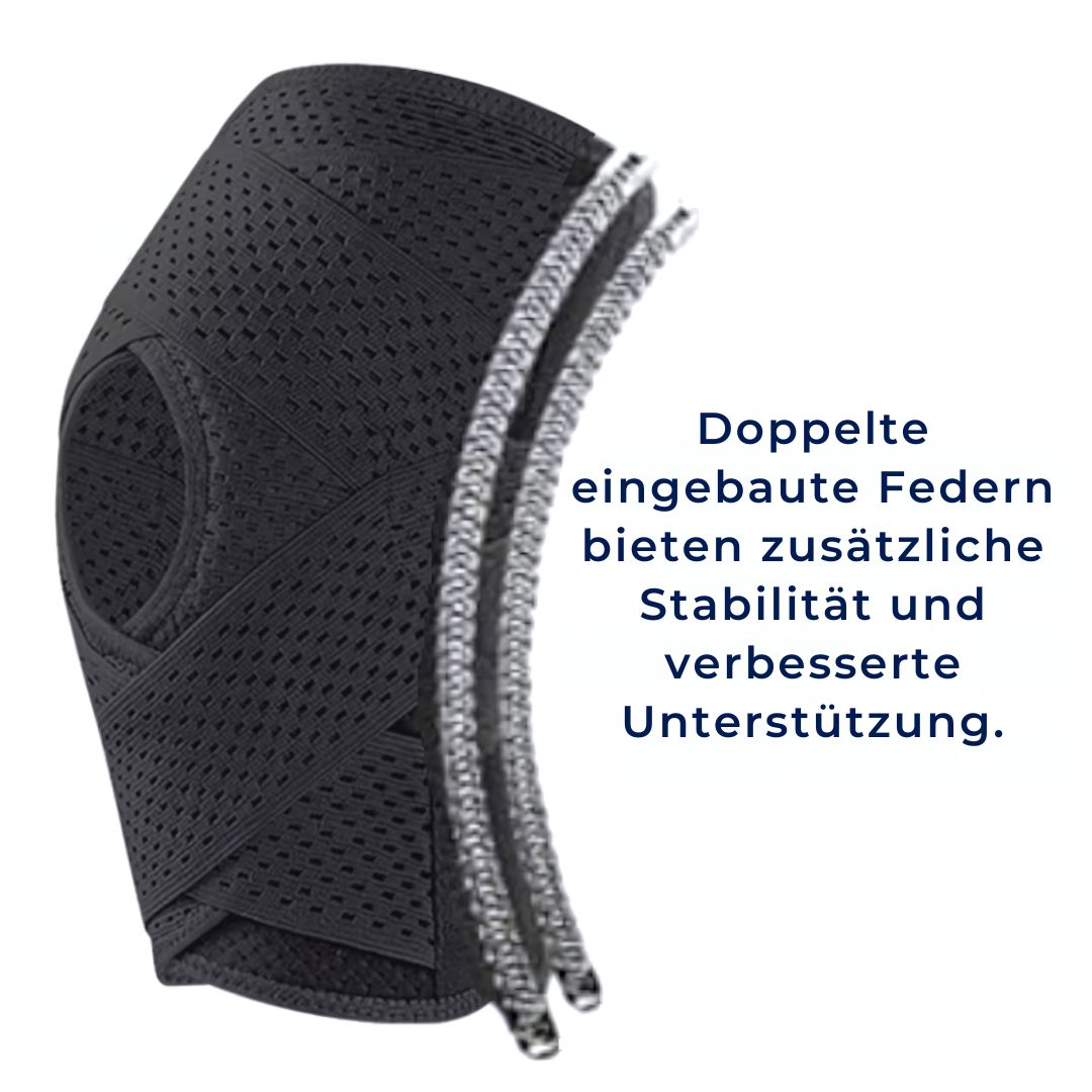 Kniebandage mit Klettverschluss und Federstützen – Atmungsaktive Kniestütze für Sport und Alltag, Ergonomische Unterstützung 8